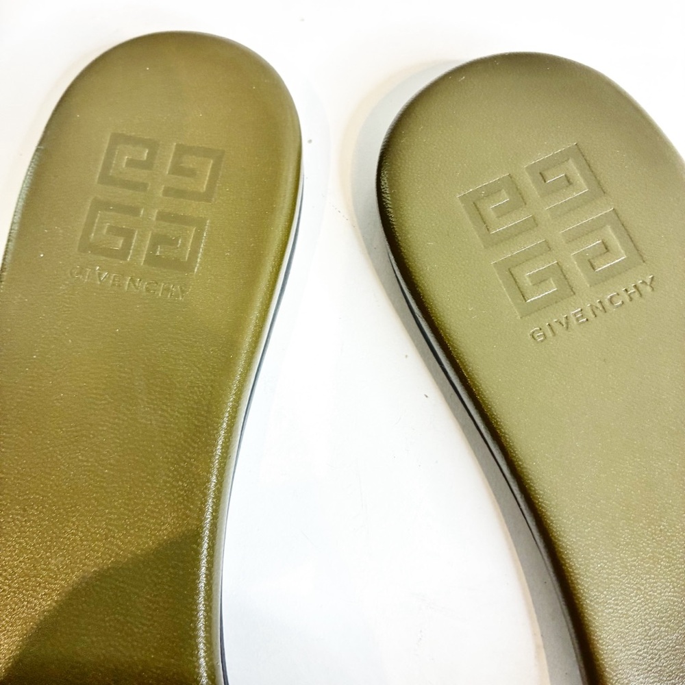 Givenchy | Khaki Slide Sandals 4G Logo Mule RARE - Picture 3 of 4